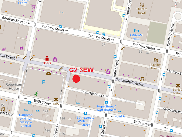 Glasgow Sauchiehall map